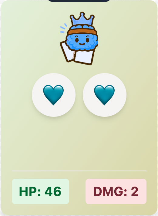 Screenshot of Flashcard Royale Card Unit.