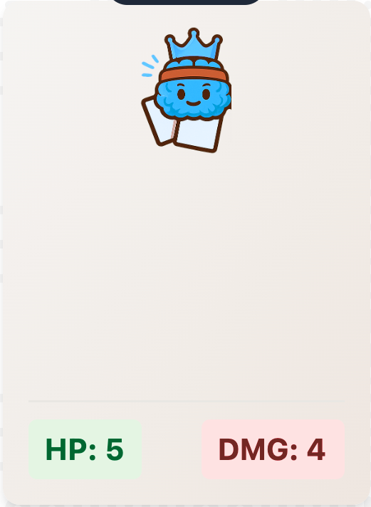 Screenshot of Flashcard Royale Card Unit.