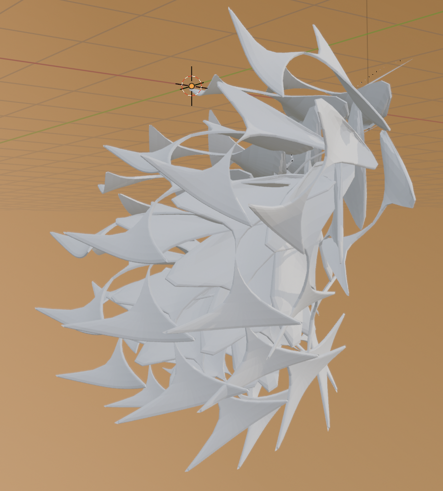 Example of Output of Blender Geometry Nodes setup for plant generation.