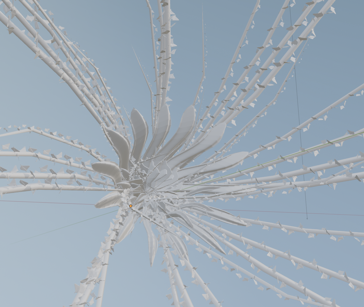 Example of Output of Blender Geometry Nodes setup for plant generation.