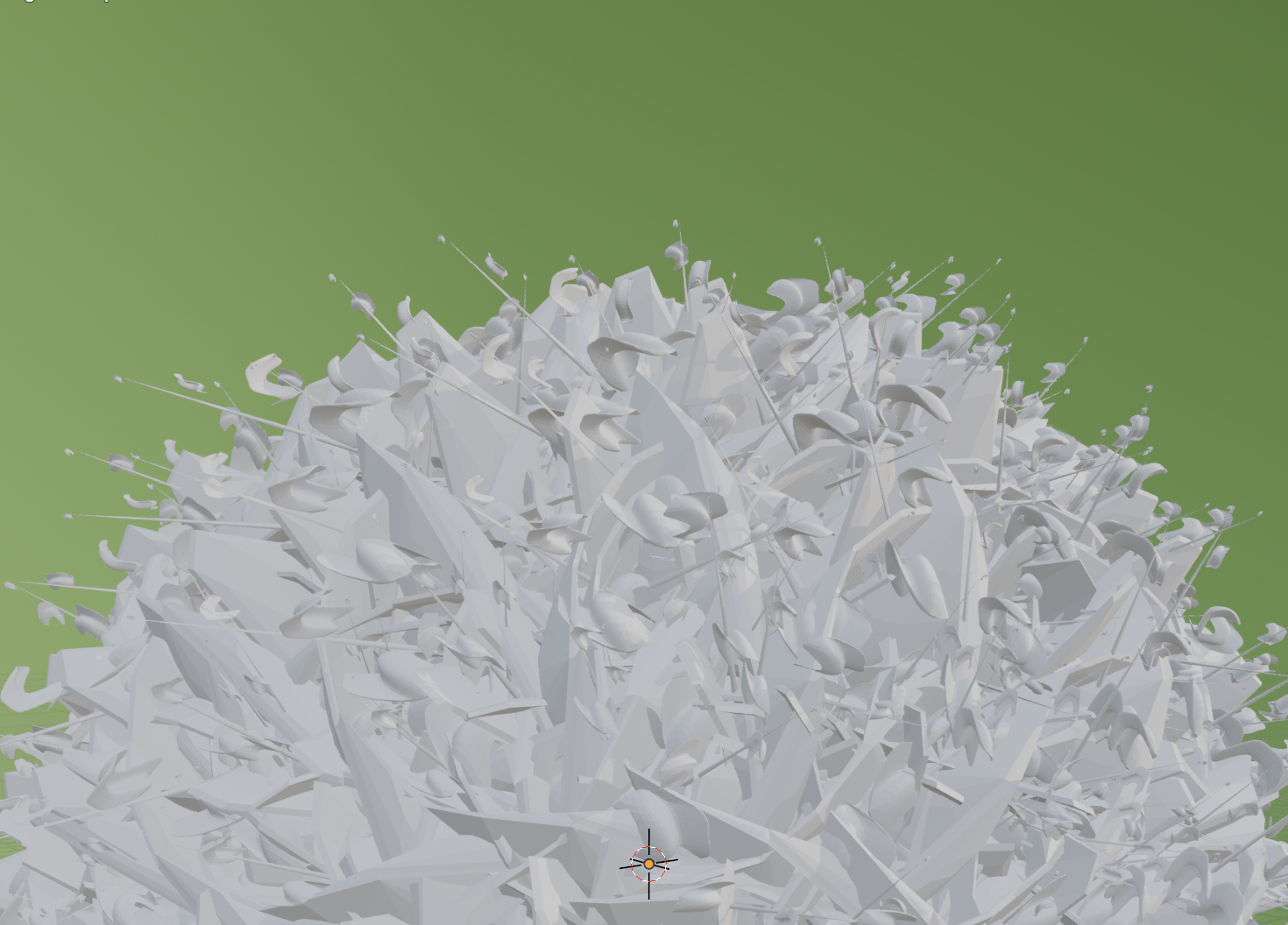 Example of Output of Blender Geometry Nodes setup for plant generation.