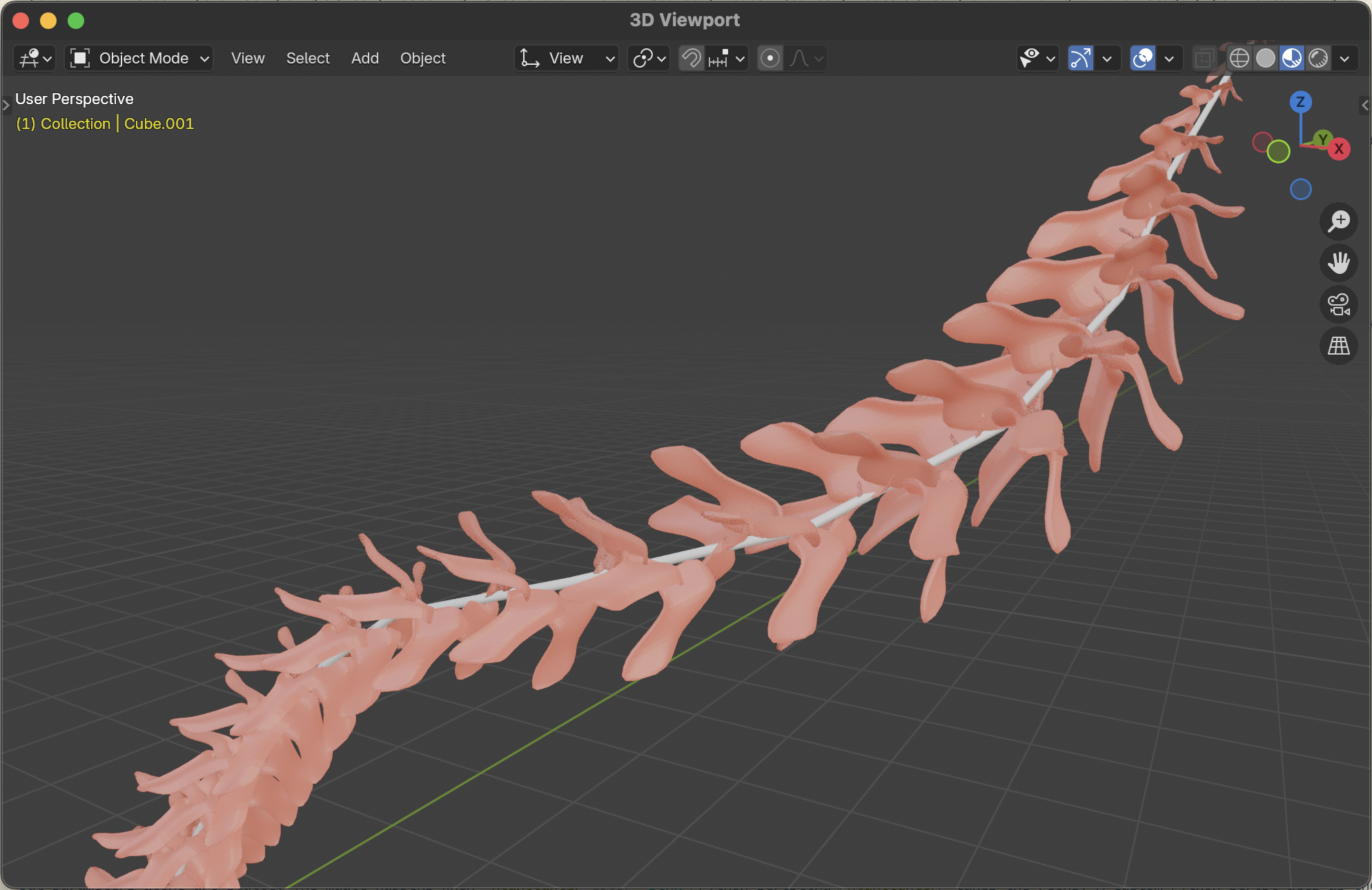 Example of Blender Geometry Nodes setup for plant generation.