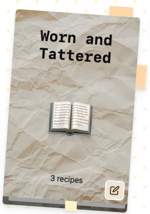 Worn and Tattered Recipe Book.
