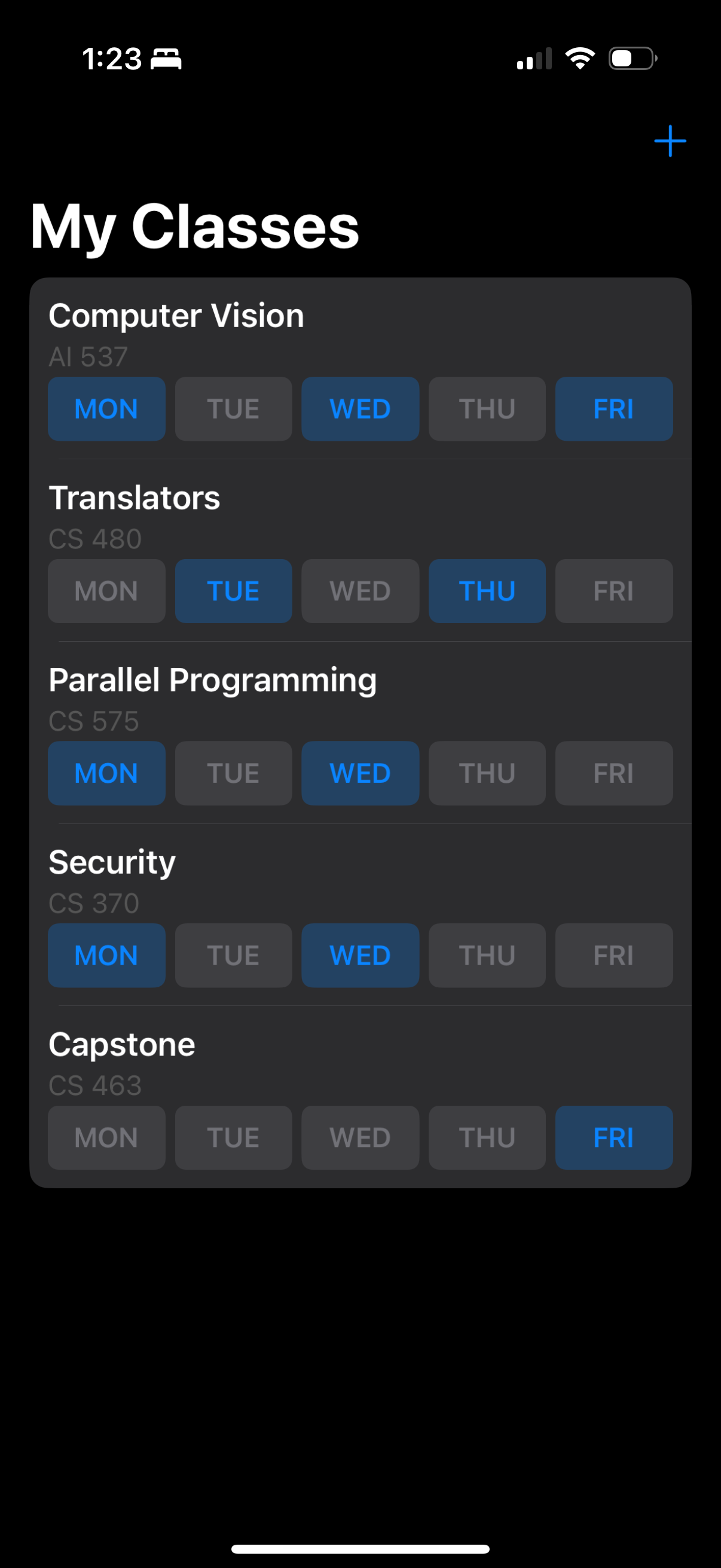 Screenshot of Simple Timeline App UI.