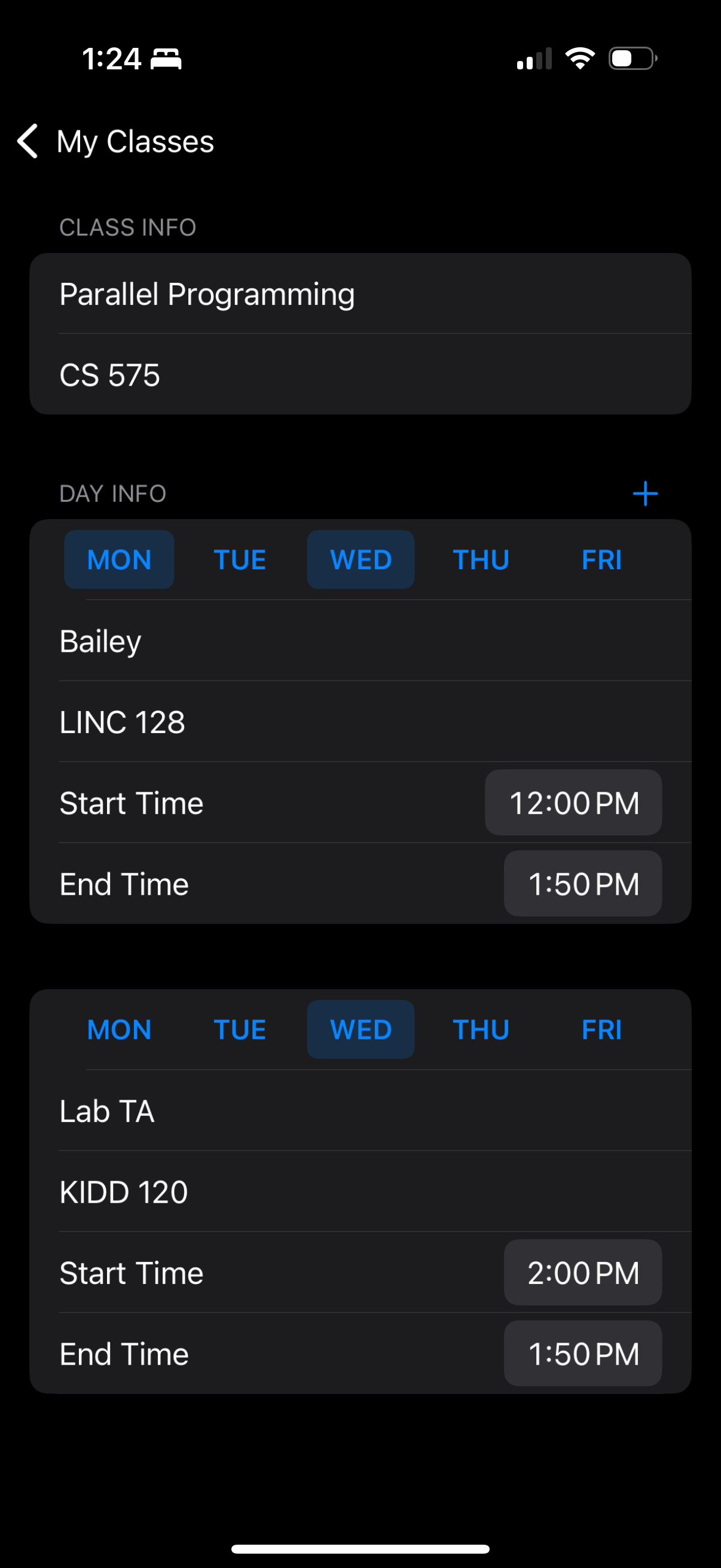 Screenshot of Simple Timeline App UI.