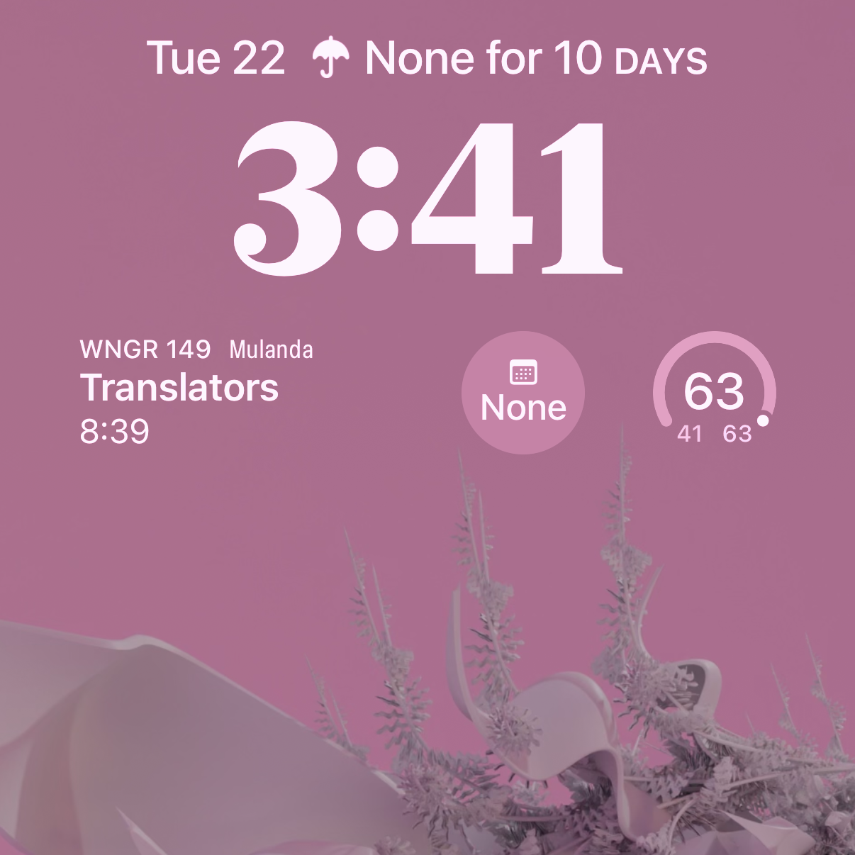 Screenshot of Simple Timeline Lock Screen Widget.