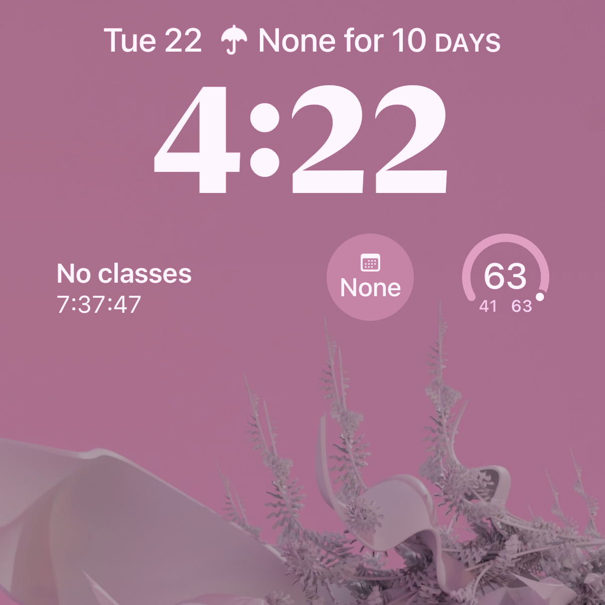 Screenshot of Simple Timeline Lock Screen Widget.