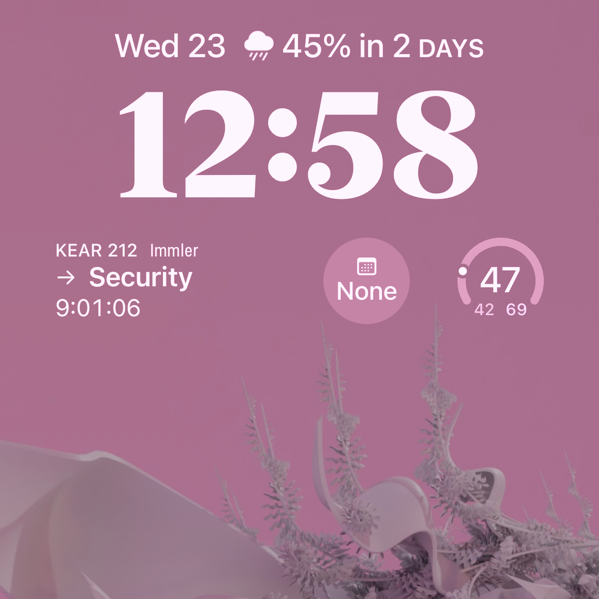 Screenshot of Simple Timeline Lock Screen Widget.