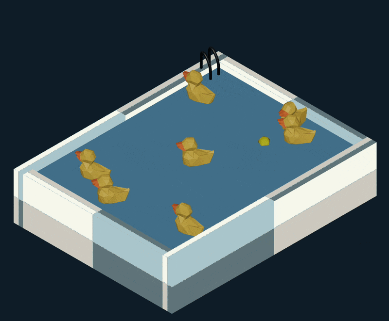 Screenshot of Water Playground Simulation Rain Effect.